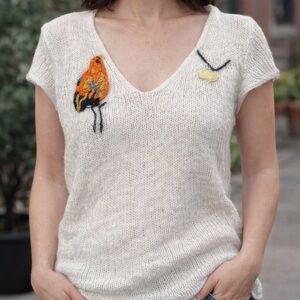 Wooden Ships bird v-neck sweater